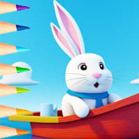 Coloring Book: Sailing Rabbit