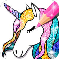 Unicorn Coloring Book Glitter