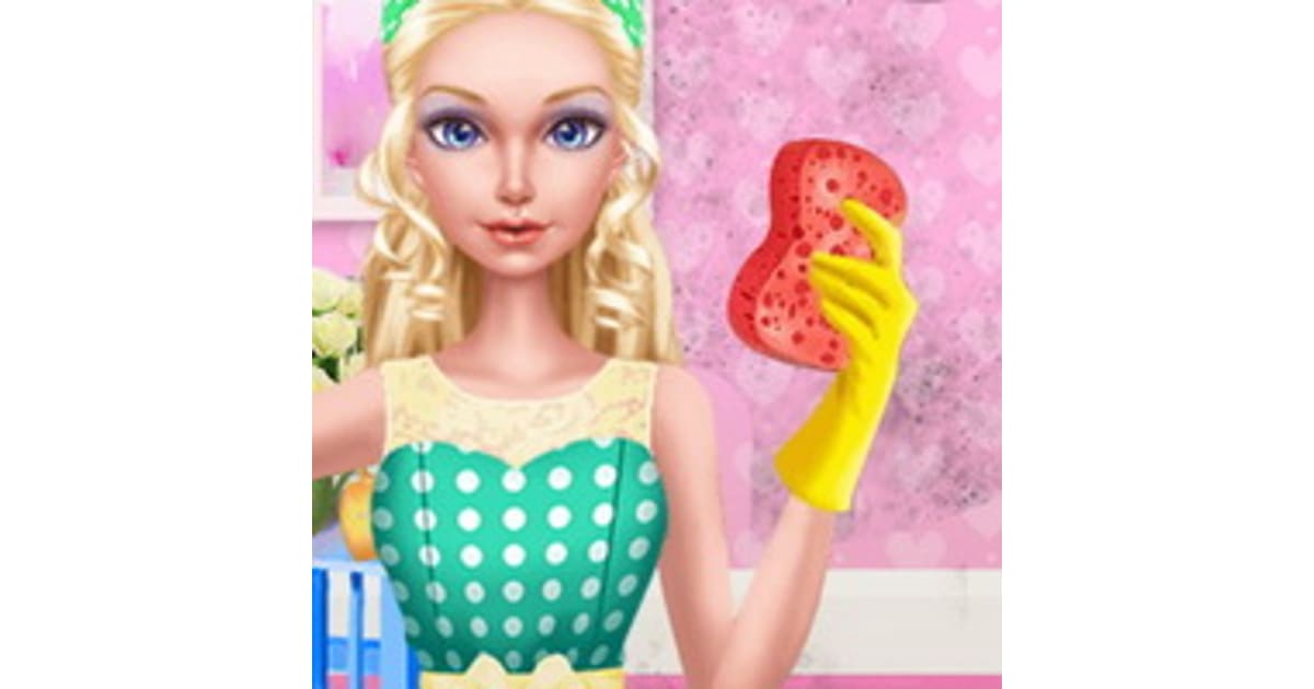 Doll house online cleaning game