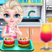 Baby Elsa Sushi Cooking